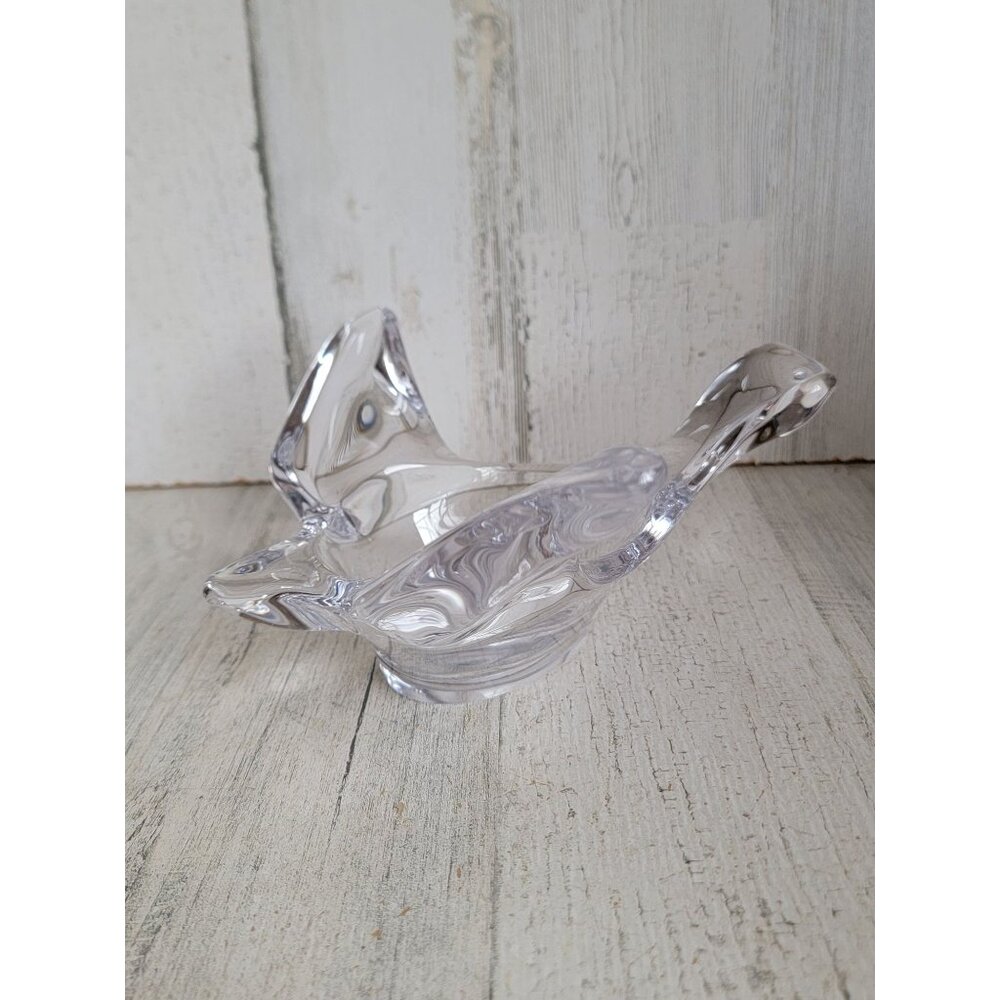 Clear glass bird candy dish home decor‎ figure dove unique